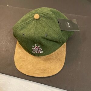 New - HUF Dark Green and Tan Crown Panel Hat
